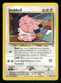 Snubbull 74/111 Common Neo Genesis Pokemon Unlimited Near Mint - Image 1