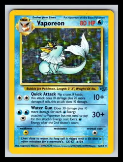 Vaporeon 12/64 Holo Rare Unlimited Jungle Pokemon NO CREASES 2309 - Image 1