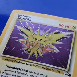 Zapdos Holo 15/62 Fossil Set 1999-2000 Pokemon TCG - Image 2