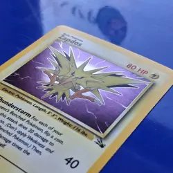 Zapdos Holo 15/62 Fossil Set 1999-2000 Pokemon TCG - Image 3