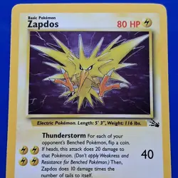 Zapdos Holo 15/62 Fossil Set 1999-2000 Pokemon TCG - Image 5