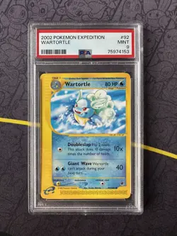 PSA 9 Wartortle 92/165 Expedition Pokemon Card WOTC Non Holo 2002 E Series - Image 1