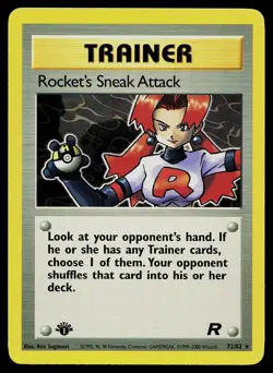 Pokemon Card - Rocket's Sneak Attack Team Rocket 72/82 1st Edition Rare - Image 1
