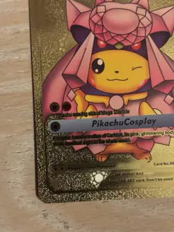 Pokemon Pikachu Mega Diancie Cosplay Gold Foil Metal Card 291 700 HP - Image 2