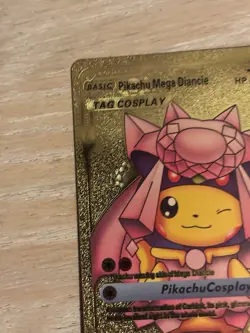 Pokemon Pikachu Mega Diancie Cosplay Gold Foil Metal Card 291 700 HP - Image 3