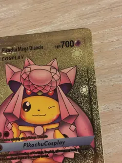 Pokemon Pikachu Mega Diancie Cosplay Gold Foil Metal Card 291 700 HP - Image 4