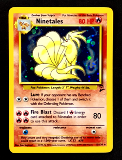 2000 Pokemon NINETALES Base Set 2 Edition COSMOS HOLO Foil Rare Card 13/130 WotC - Image 1