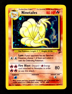 2000 Pokemon NINETALES Base Set 2 Edition COSMOS HOLO Foil Rare Card 13/130 WotC - Image 2