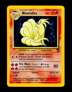 2000 Pokemon NINETALES Base Set 2 Edition COSMOS HOLO Foil Rare Card 13/130 WotC - Image 3