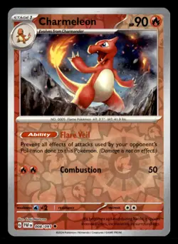 Charmeleon 008/091 Uncommon Paldean Fates Pokemon Reverse Holo Near Mint - Image 1