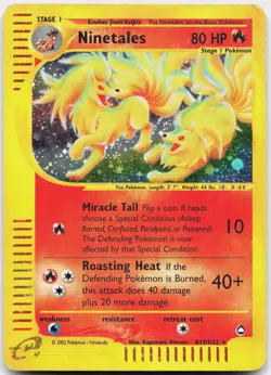 Ninetales H19/H32 Holo Rare Aquapolis Pokemon Moderately Played - Image 1