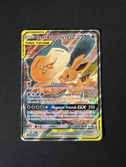Eevee & Snorlax GX - SM169 - Pokemon Sun & Moon Promo Ultra Rare Card MP-HP - Image 1
