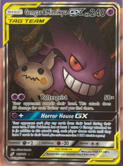 Pokemon Gengar & Mimikyu Tag Team GX 165/184 Team Up Alternate Art Damaged - Image 1