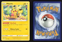 Pikachu 052/196 Common Lost Origin Pokemon Moderately Played - Image 3