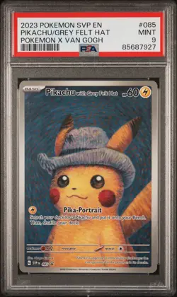 2023 Pokemon SVP EN Pokemon X Van Gogh #085 Pikachu With Grey Felt Hat PSA 9 - Image 1