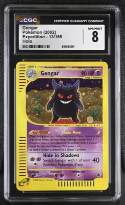 CGC 8 NM/MINT Gengar 13/165 Expedition Holo Swirl Pokemon Card - Image 1