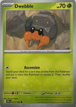 DWEBBLE - POKEMON TCG - Sv10: - DESTINED RIVALS - UNCOMMON - 011/182 - Image 1