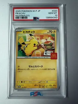 McDonald's Pikachu 020/M-P M-P Promo Regular JP 2025 PSA 10 Gem Mint - Image 1