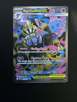 Pokemon TCG Mega Chandelure EX 099/084 Ultra Rare ME05: Pitch Black English NM - Image 1
