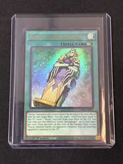 YU-GI-OH! CARD CH02-EN037 KINGS SARCOPHAGUS SPELL HOLO ULTRA RARE 1ST EDITION - Image 1