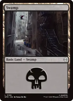 MTG Swamp (0196) [Marvel's Spider-Man] Foil Near Mint Magic - Image 1