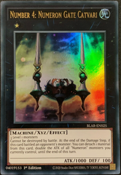 Number 4: Numeron Gate Catvari BLAR-EN025 1st Edition YuGiOh Card - Image 1