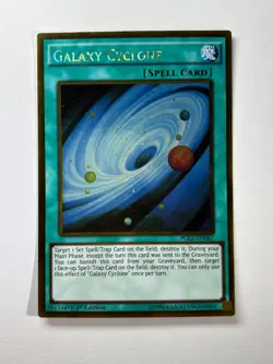 Galaxy Cyclone PGL3-EN087 Gold Rare 1st Edition YuGiOh Card NM - Image 1
