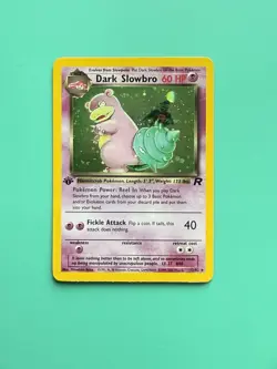 Pokemon Dark Slowbro TCG 1st Edition Holo Rare Card 12/82 LP Condition - Image 1