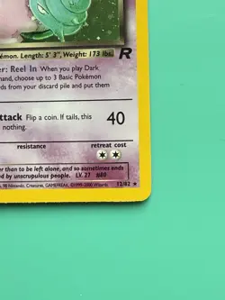 Pokemon Dark Slowbro TCG 1st Edition Holo Rare Card 12/82 LP Condition - Image 3