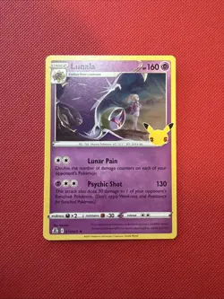 Lunala 015/025 Holo Rare Celebrations 25th Anniversary Pokemon Card NM - Image 1