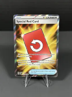 Special Red Card 113/086 Chaos Rising Trainer Full Art Holo Rare Pokemon Card NM - Image 1