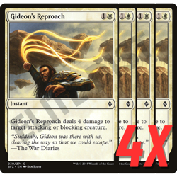 MTG Gideon's Reproach (Battle for Zendikar) 030/274 (NEAR MINT) (4X) - Image 1