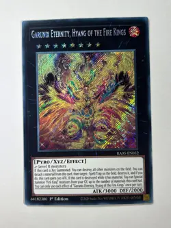 Garunix Eternity, Hyang of the Fire Kings RA05-EN052 Secret Rare 1st Card NM - Image 1