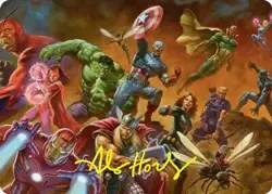 Avengers Assemble! - Gold Stamped Signature Art Card MSH Art NM MTG - Image 1