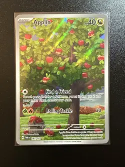 Applin 185/167 Sv06: Twilight Masquerade Holo Pokemon Card Full Art - Image 1