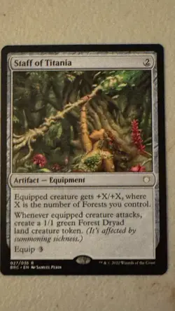 MTG Staff of Titania Commander: The Brothers' War Card 027/036 Regular Rare - Image 2