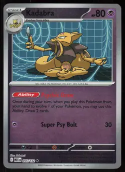 Kadabra 055/132 Uncommon Mega Evolution Pokemon Reverse Holo Near Mint - Image 1