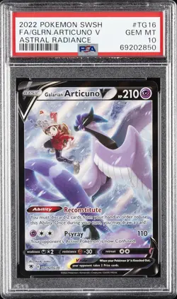 2022 POKEMON SWORD & SHIELD ASTRAL RADIANCE FULL ART/GALARIAN ARTICUNO V PSA 10 - Image 1
