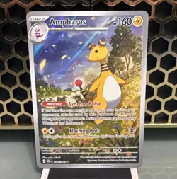 Pokemon TCG Ampharos 090/086 Pokemon GO English Holo Rare Stage 2 160HP - Image 1