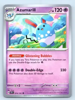 Azumarill 074/191 ~ Uncommon English Near Mint Pokemon TCG - Image 1