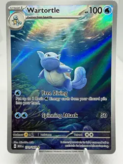 Pokemon TCG Wartortle 171/165 SV 151 Illustration Rare FA Holo Eng 2023 100HP - Image 1