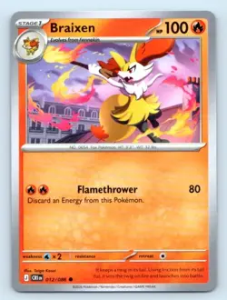 Braixen 012/086 ~ Common English Near Mint Pokemon TCG - Image 2