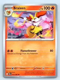 Braixen 012/086 ~ Common English Near Mint Pokemon TCG - Image 3