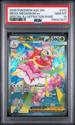2026 POKEMON ASC EN-ASCENDED HEROES #272 MEGA MEGANIUM EX PSA 10 - Image 1