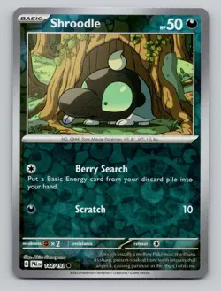 Shroodle 144/193 Common Paldea Evolved Pokemon Reverse Holo Near Mint - Image 1