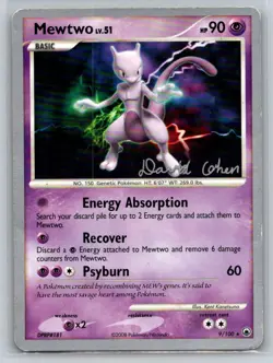 Mewtwo (David Cohen) 9/100 Rare World Championship Decks Pokemon Lightly Played - Image 1
