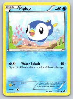 Piplup 33/113 Common Legendary Treasures Pokemon Near Mint - Image 1