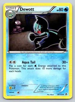 Dewott 38/113 Uncommon Legendary Treasures Pokemon Near Mint - Image 1