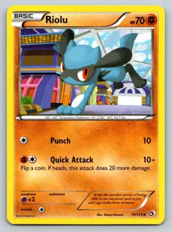 Riolu 79/113 Uncommon Legendary Treasures Pokemon Near Mint - Image 1