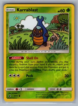 Karrablast 7/111 Common Crimson Invasion Pokemon Reverse Holo Near Mint - Image 1
